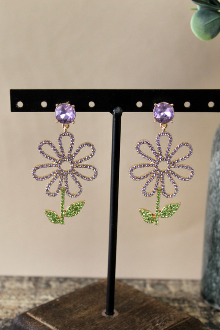 Keep Growing Earrings - Purple