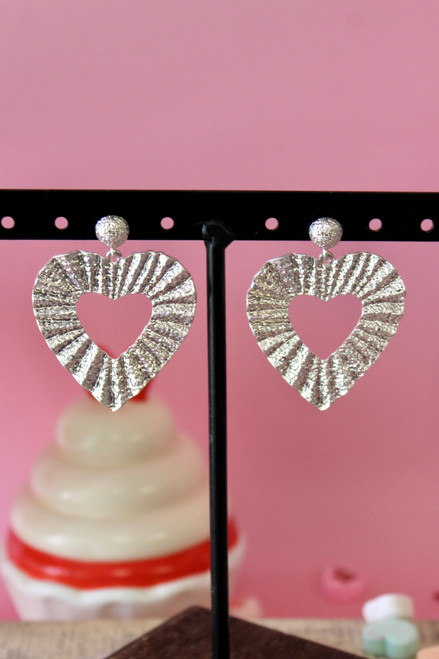 Heart Of Gold Earrings - Silver