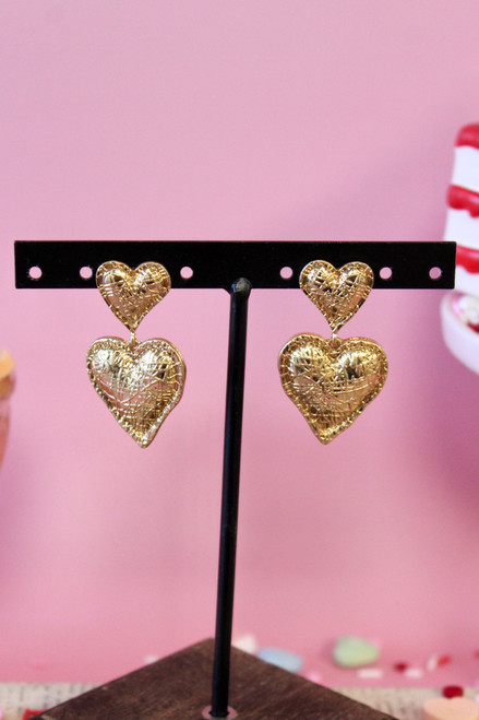 Queen Of Hearts Earrings - Gold