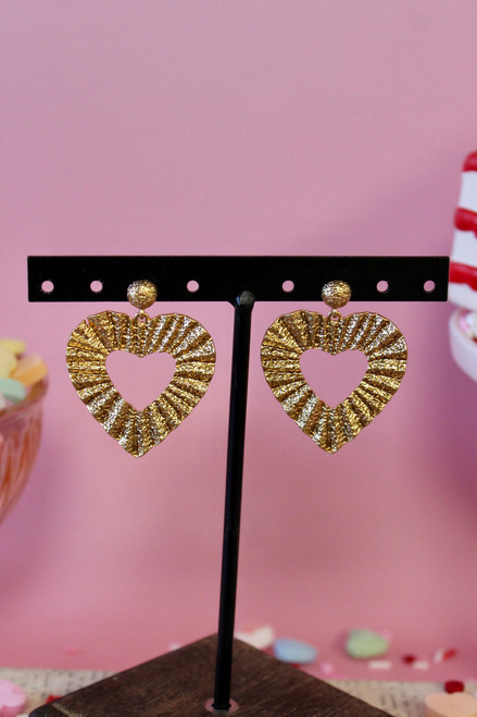 Heart Of Gold Earrings - Gold Heart Of Gold Earrings - Gold