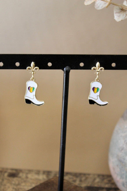 Peace, Love And Mardi Gras Earrings