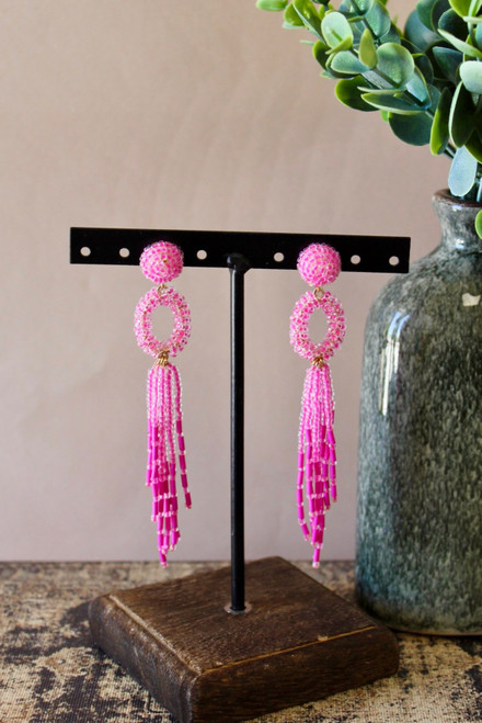 These Are The Days Earrings - Dark Pink