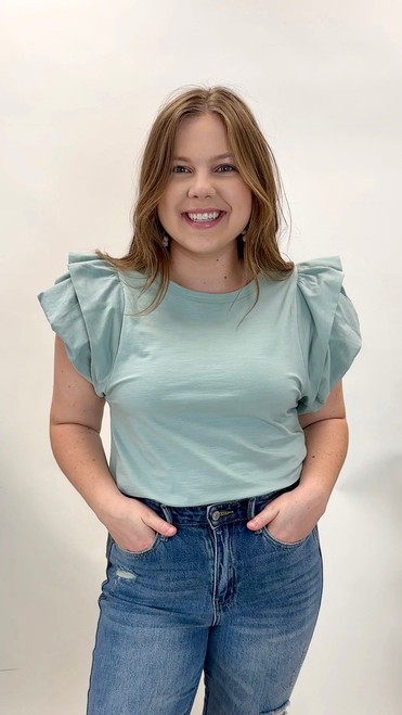 Touch Of Fancy Top - Sage *FINAL SALE*