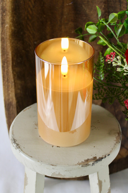 5" Champagne Glass 3D Flame Candle
