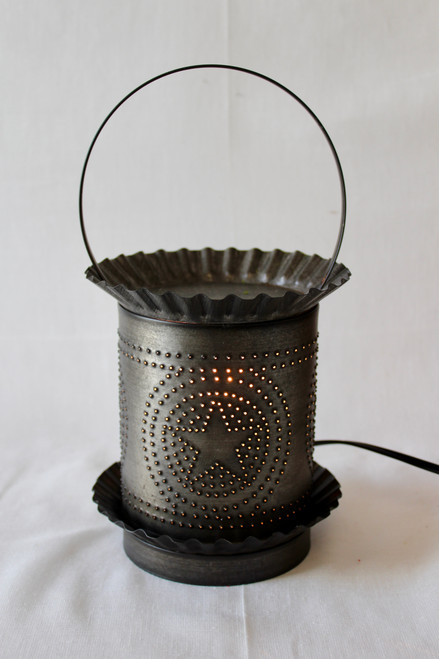 Kettle Black Wax Melter With Punched Stars