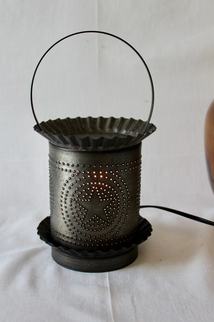 Kettle Black Wax Melter With Punched Stars