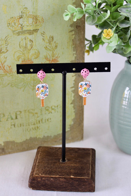 Pickleball Princess Earrings - Floral *FINAL SALE*