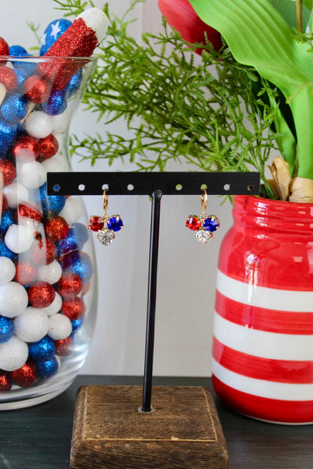 Red, White And Sparkly Earrings