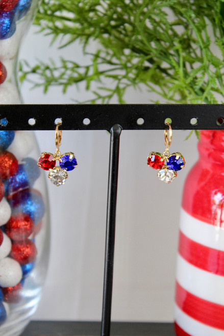 Red, White And Sparkly Earrings