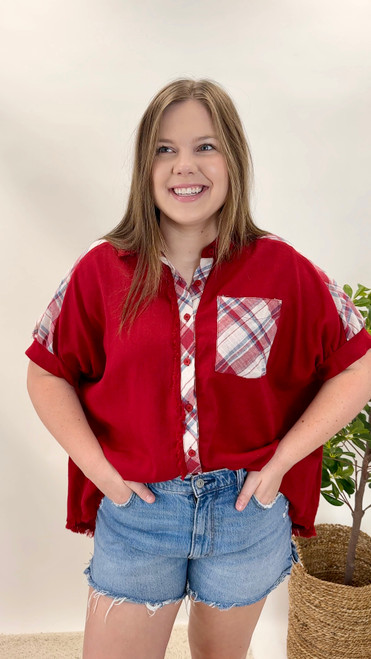 Patriotic And Plaid Top