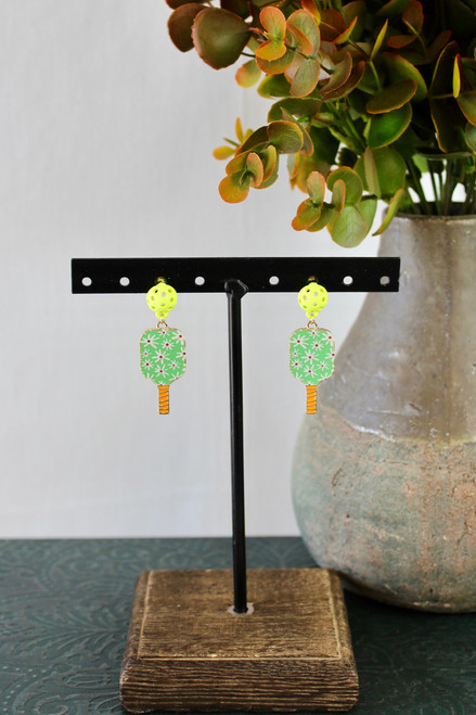 Pickleball Princess Earrings - Green *FINAL SALE*