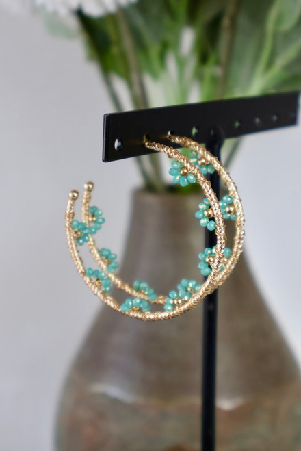 Path Of Daisies Earrings - Blue