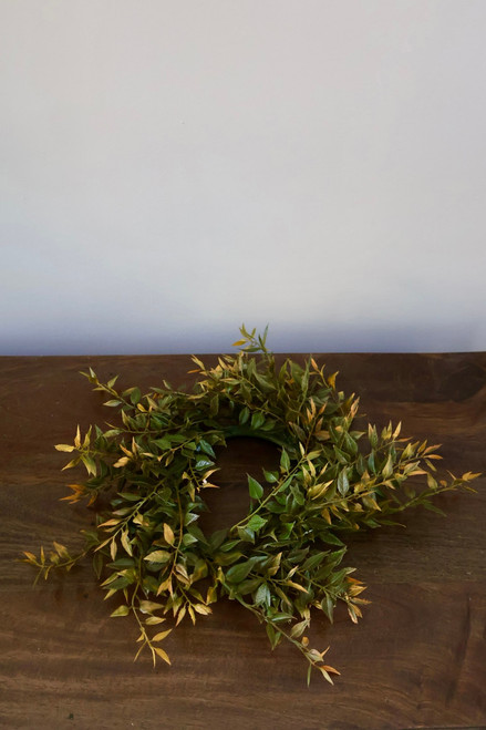 12" Harvest Mexican Fern Candle Ring