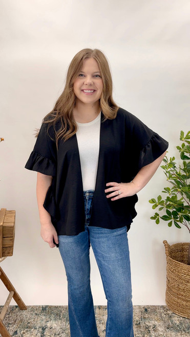 Graceful Greetings Kimono - Black