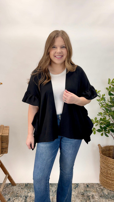 Graceful Greetings Kimono - Black
