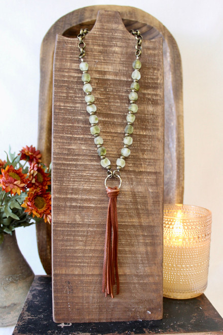 Tassel Time Handmade Necklace - Brown Tassel Time Handmade Necklace - Brown