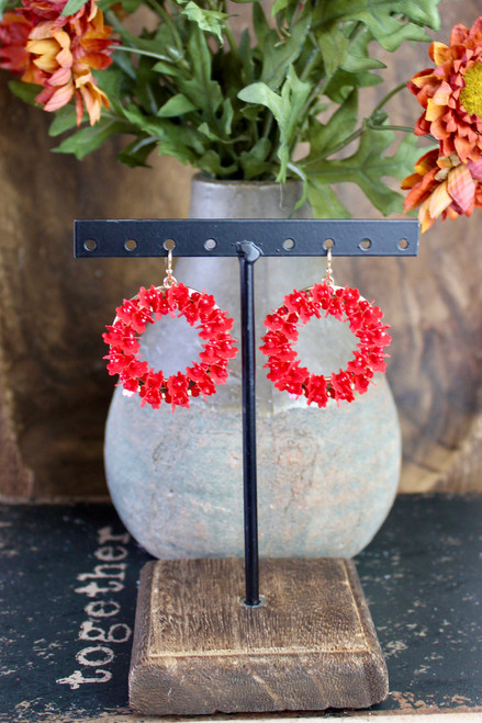 Floral Affair Earrings - Red