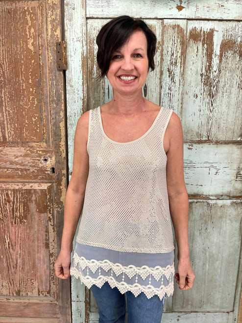 Glimmer Of Gorgeous Tank Top - CREAM *FINAL SALE*