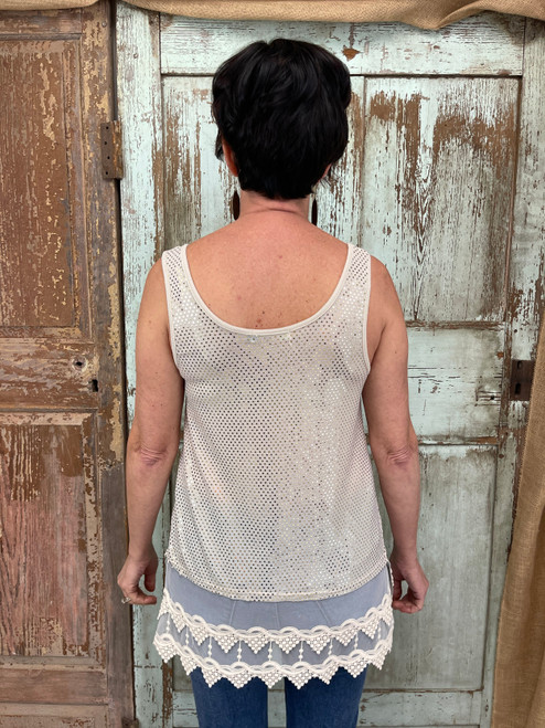 Glimmer Of Gorgeous Tank Top - CREAM