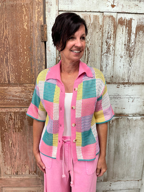 Love Your Style Top - Pink/Teal Mix