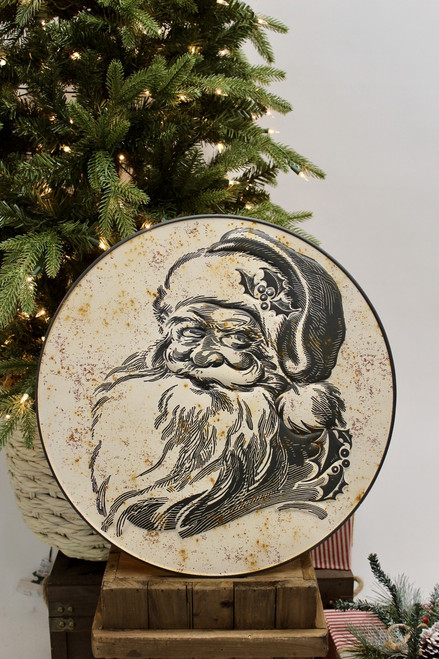 Vintage Metal Santa Wall Decor