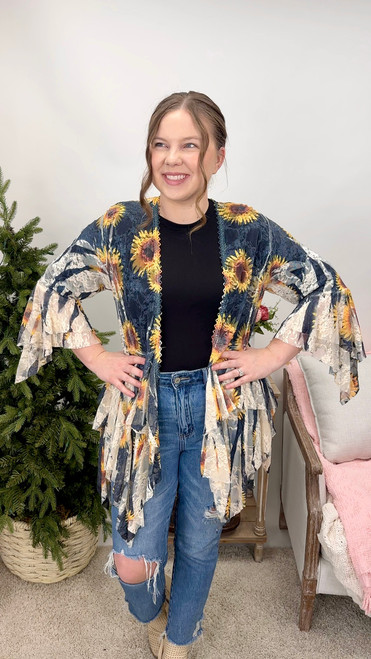 Seeking The Sunshine Kimono - Black