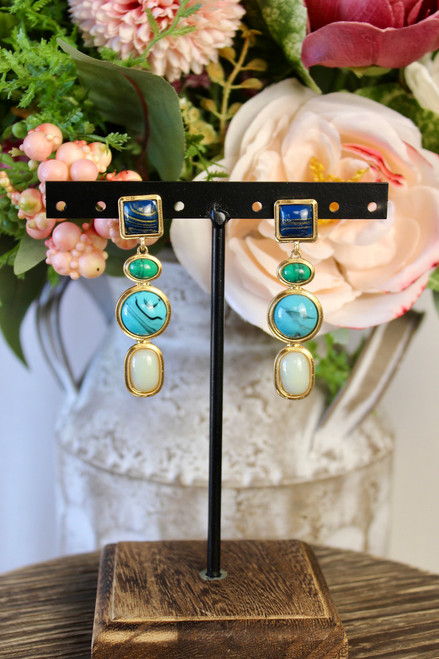 Jewels Of My Heart Earrings - Blue