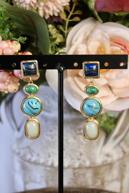 Jewels Of My Heart Earrings - Blue