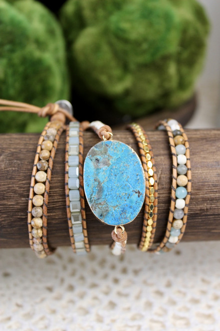 That's A Wrap Bracelet - Turquoise