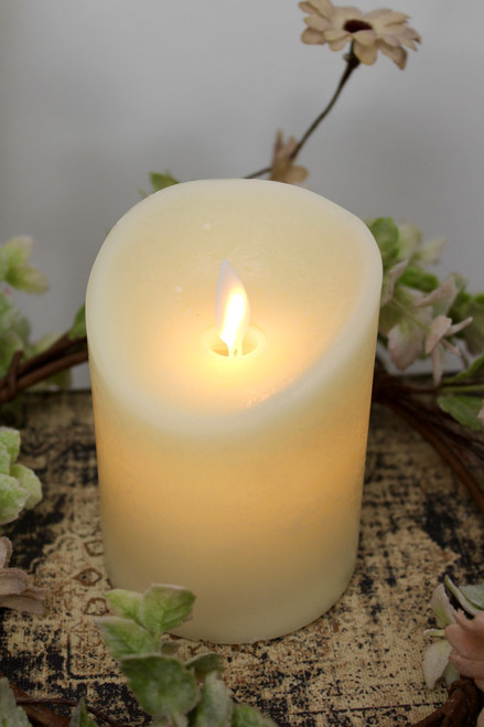 Ivory Flickering LED Pillar Candle