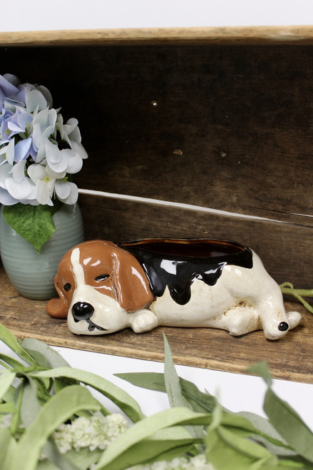 Ceramic Beagle Planter