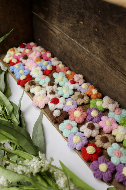 Mini Crochet Flowers - Pack Of 60