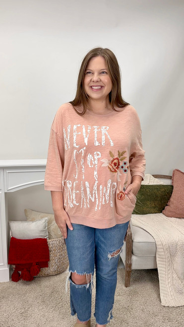 Never Stop Dreaming Top - Mauve