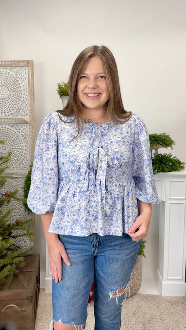 Bluebell Blooms Tie Top
