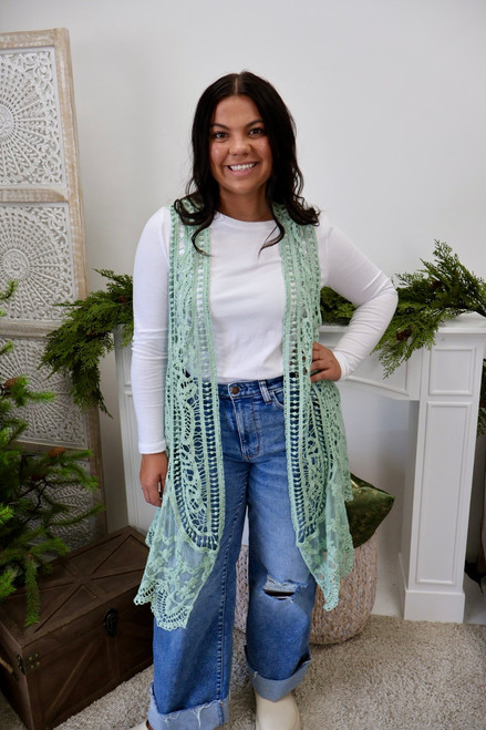 Just Be Yourself Vest - Sage