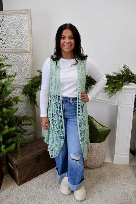 Just Be Yourself Vest - Sage