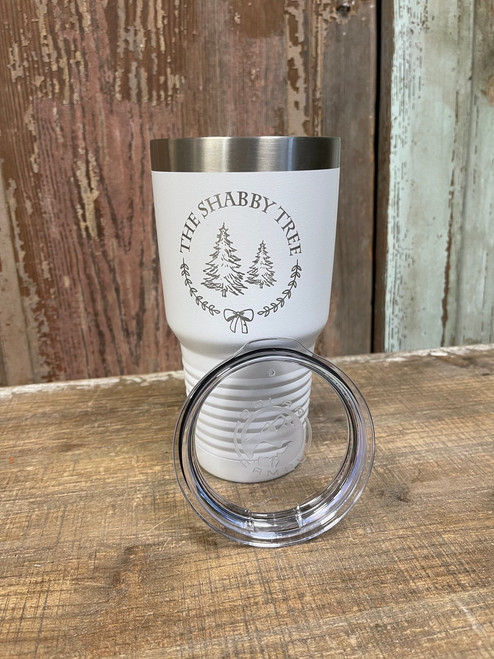 Shabby Tree Tumbler - WHITE Shabby Tree Tumbler - WHITE