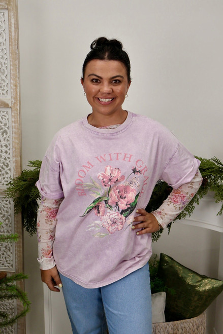 Bloom With Grace Top - Lavender