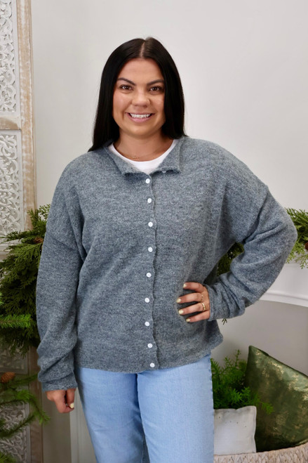 Sunday Strolls Cardigan - Charcoal