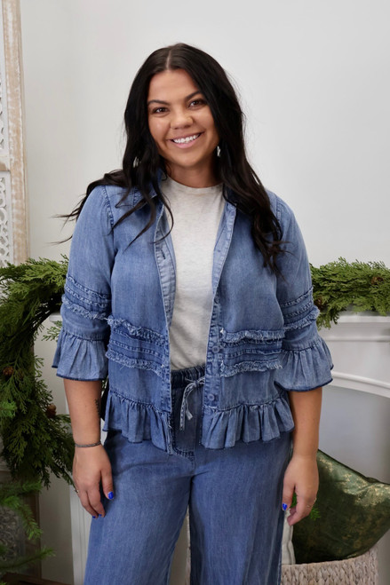 Ruffle My Feathers Jacket/Top