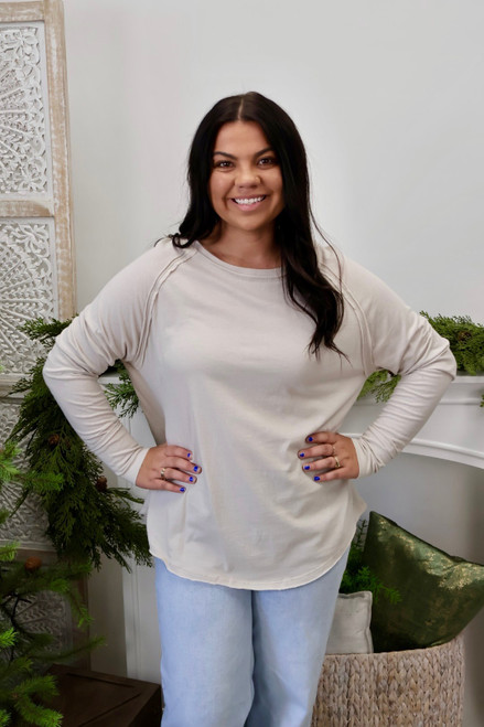 Simply Said Top - Sand Beige