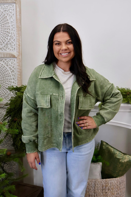 Backroads And Bonfires Jacket - Olive