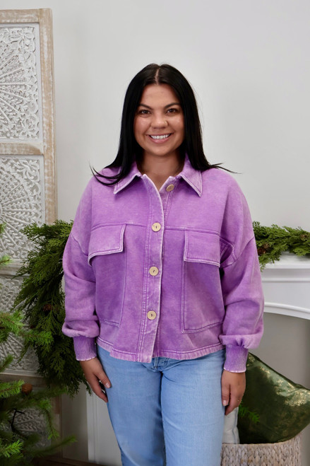 Backroads And Bonfires Jacket - Purple
