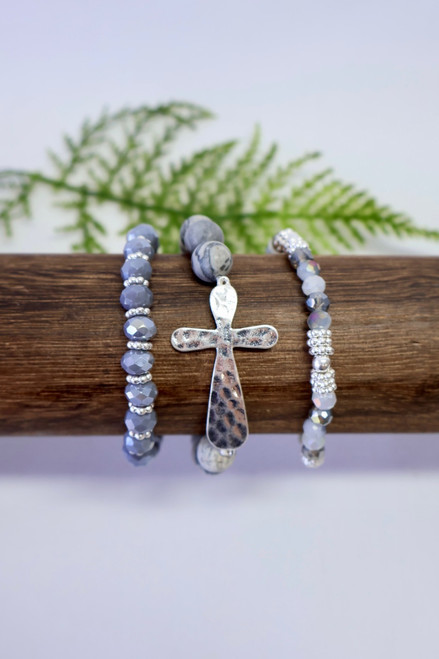 Going For Gorgeous Bracelet Set - Gray