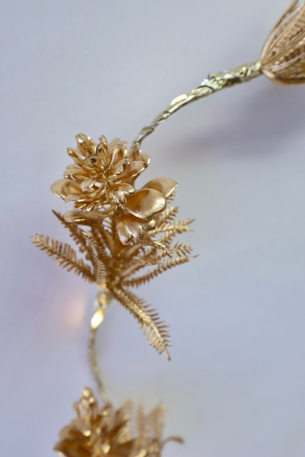 Lighted Floral Garland - Gold Lighted Floral Garland - Gold
