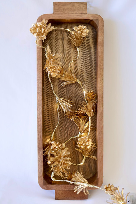 Lighted Floral Garland - Gold Lighted Floral Garland - Gold