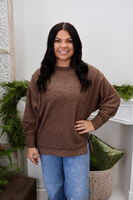 Snuggle Season Sweatshirt - Brown