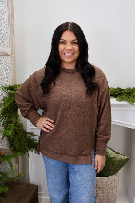 Snuggle Season Sweatshirt - Brown