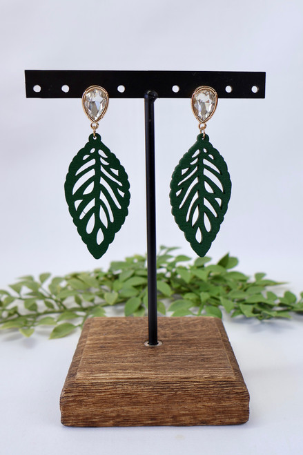 Rustic Elegance Earrings - Green