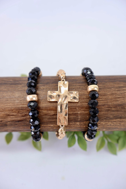 Cross Paths Bracelet Set - Black